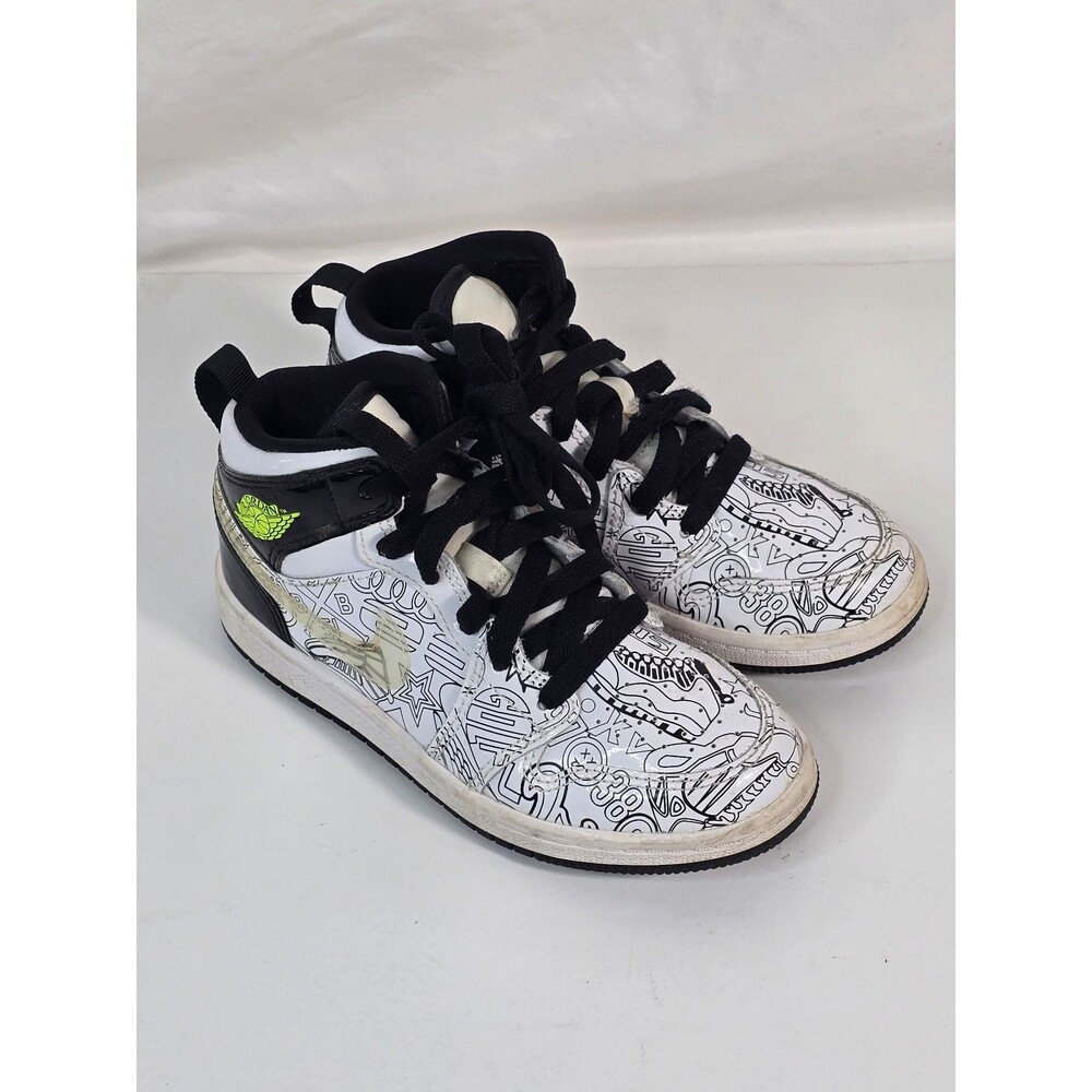 Nike Air Jordan "DIY" Edition White/Black-Volt 2021 Toddler 13C No Box